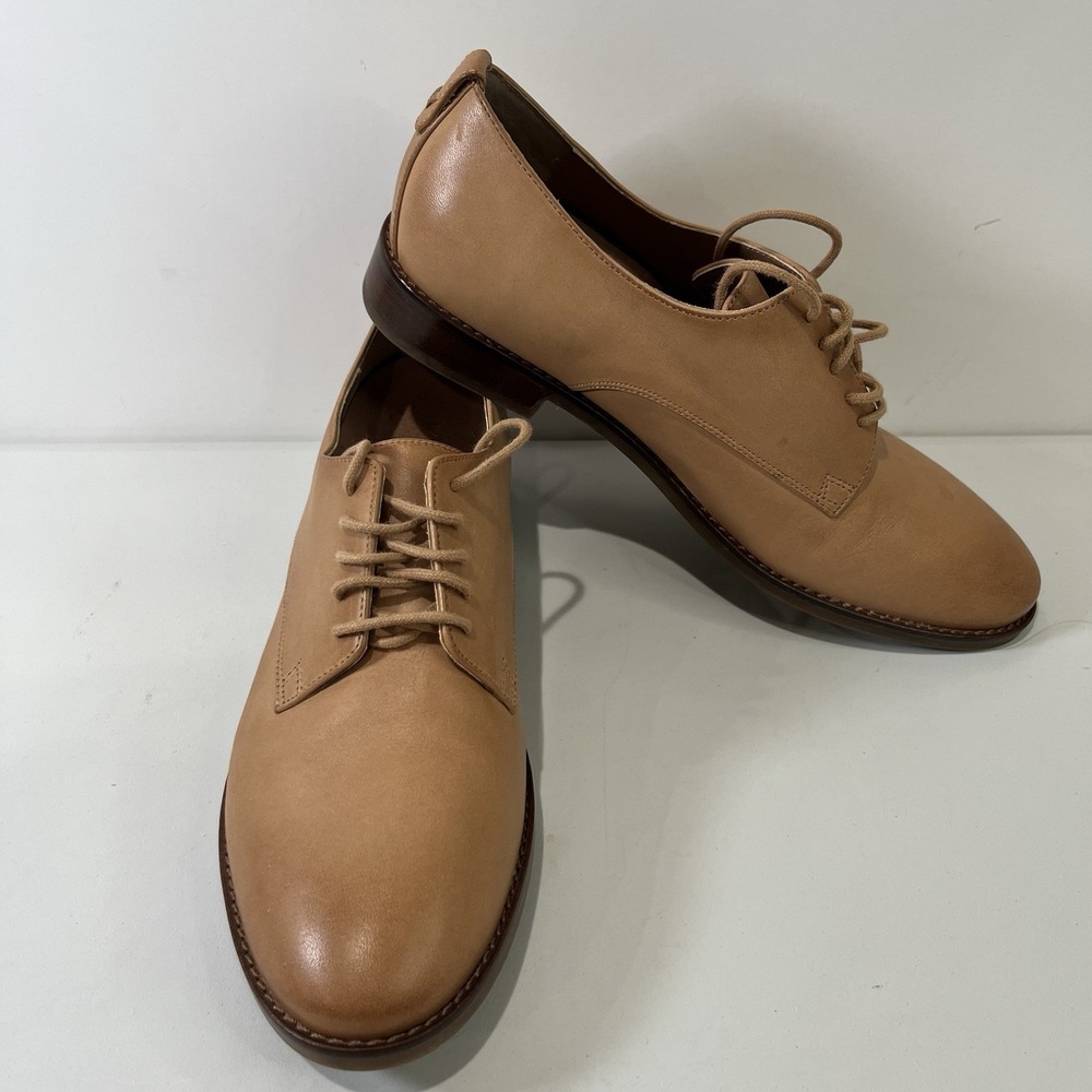 Vionic Women's Weslyn Lace Up Leather Oxford Shoes 8.5 Tan Brown Buttery Soft